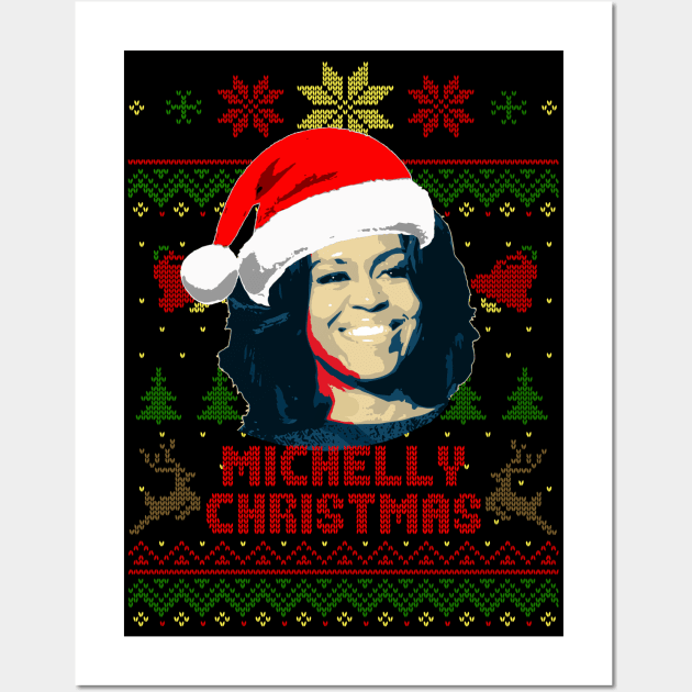 Michelle Obama Michelly Christmas Wall Art by Nerd_art